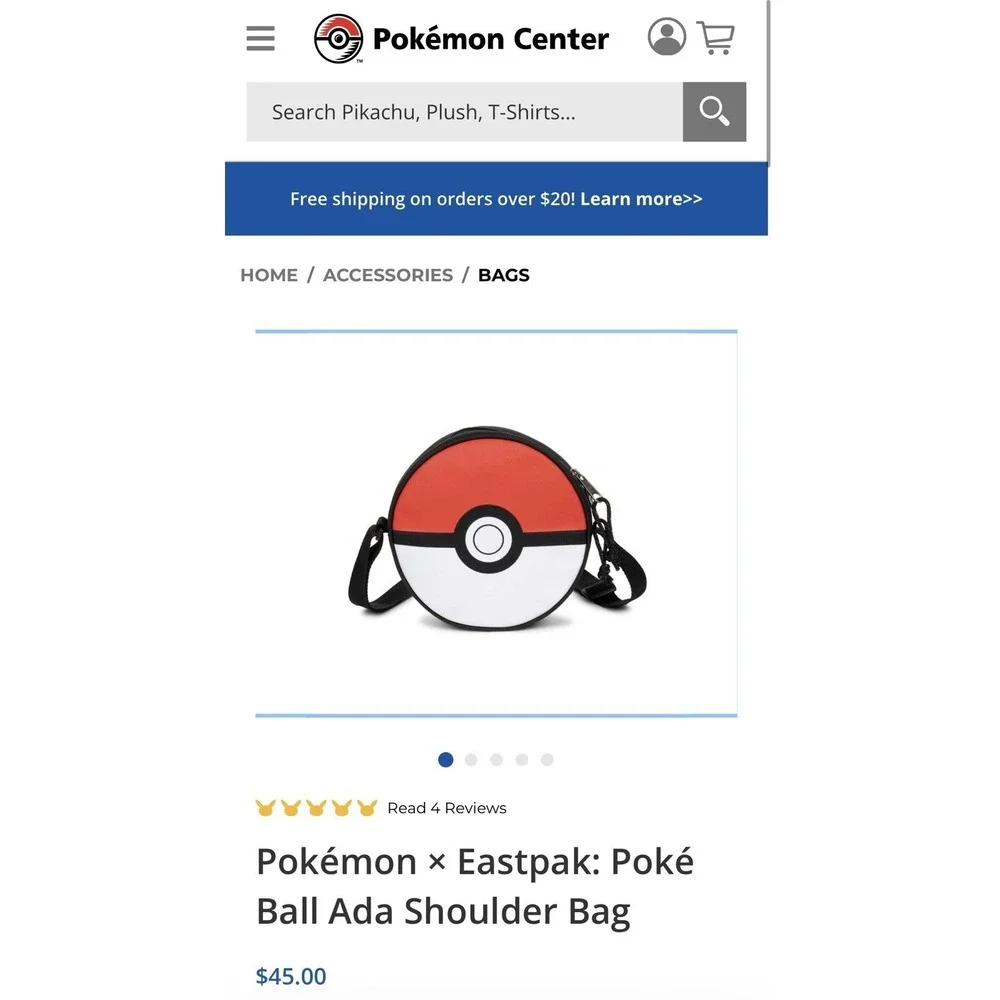Pokemon X Eastpak Pokeball Shoulder Bag New With Tags Pokemon Center Exclusive